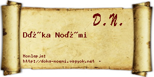 Dóka Noémi névjegykártya