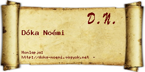 Dóka Noémi névjegykártya